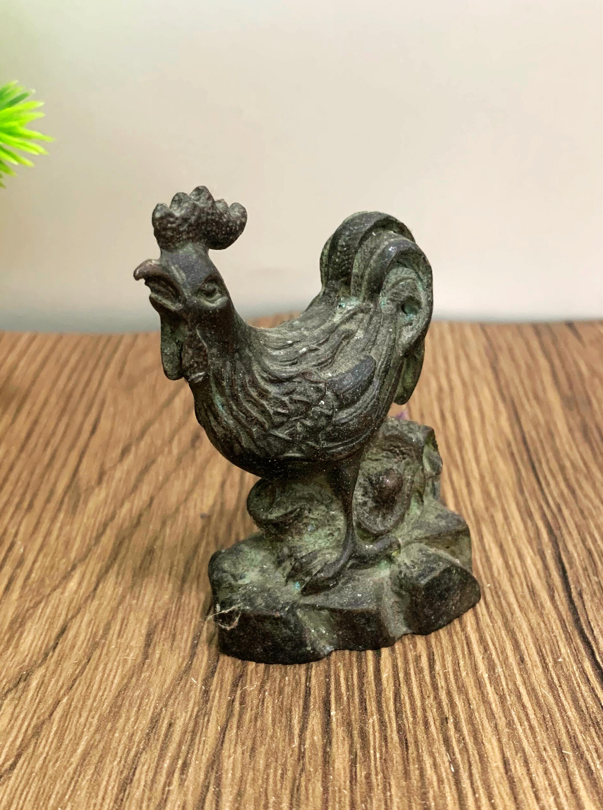 ヴィンテージブロンズ彫刻の雄鶏像 - ホームデコレーション - Etsy 日本