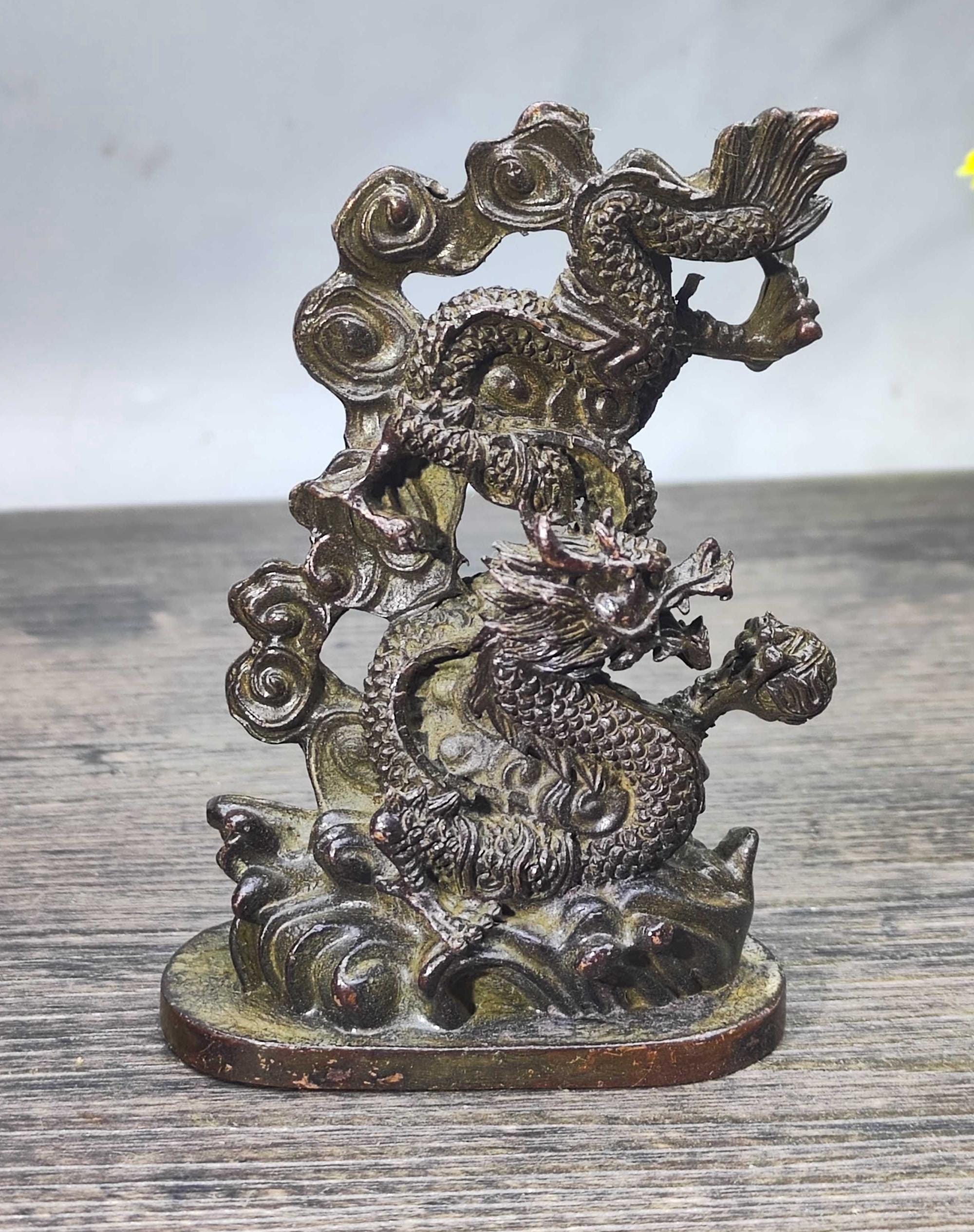 ヴィンテージブロンズ彫刻の龍鳳凰像 - ホームデコレーション - Etsy 日本