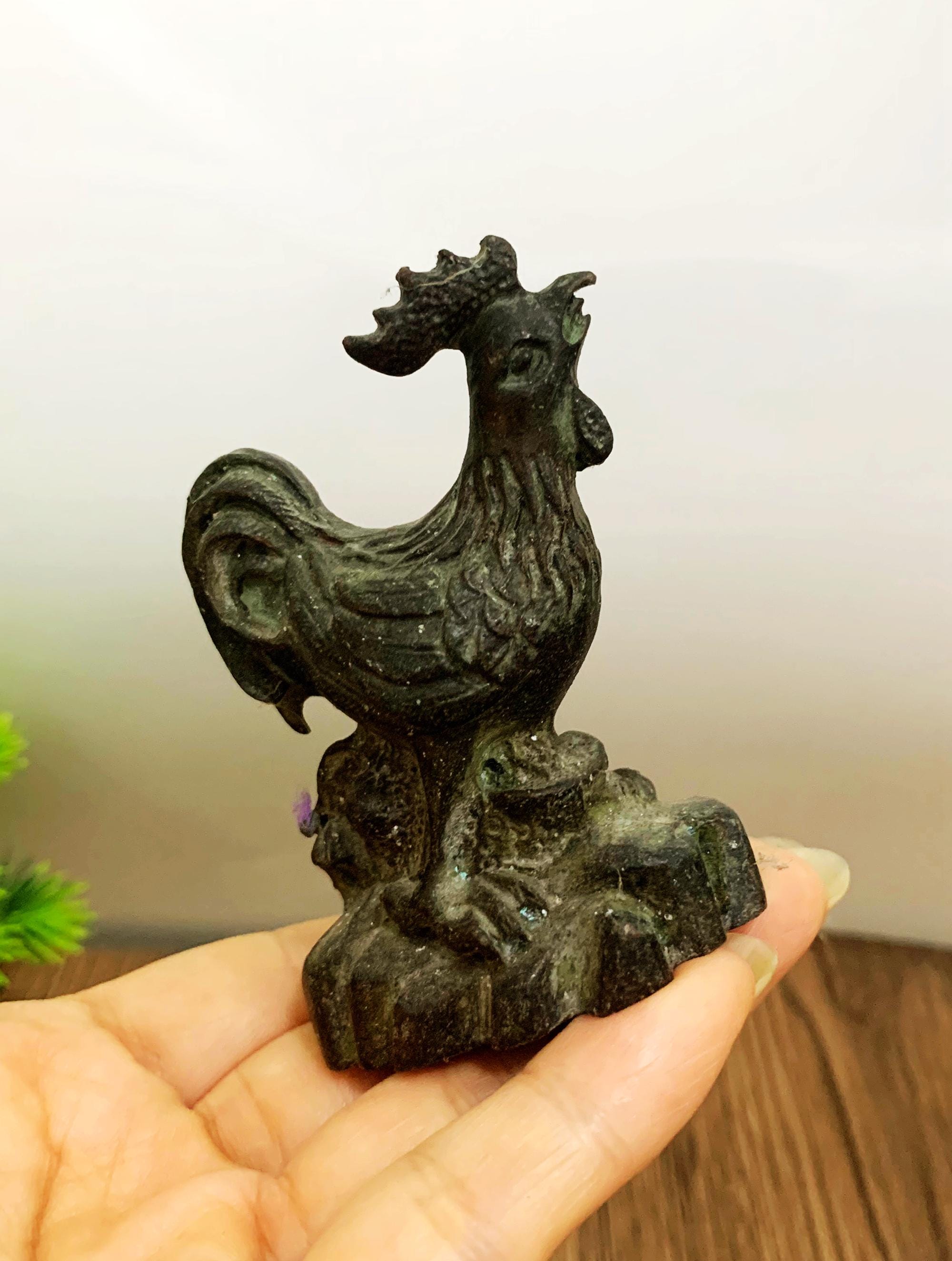 ヴィンテージブロンズ彫刻の雄鶏像 - ホームデコレーション - Etsy 日本