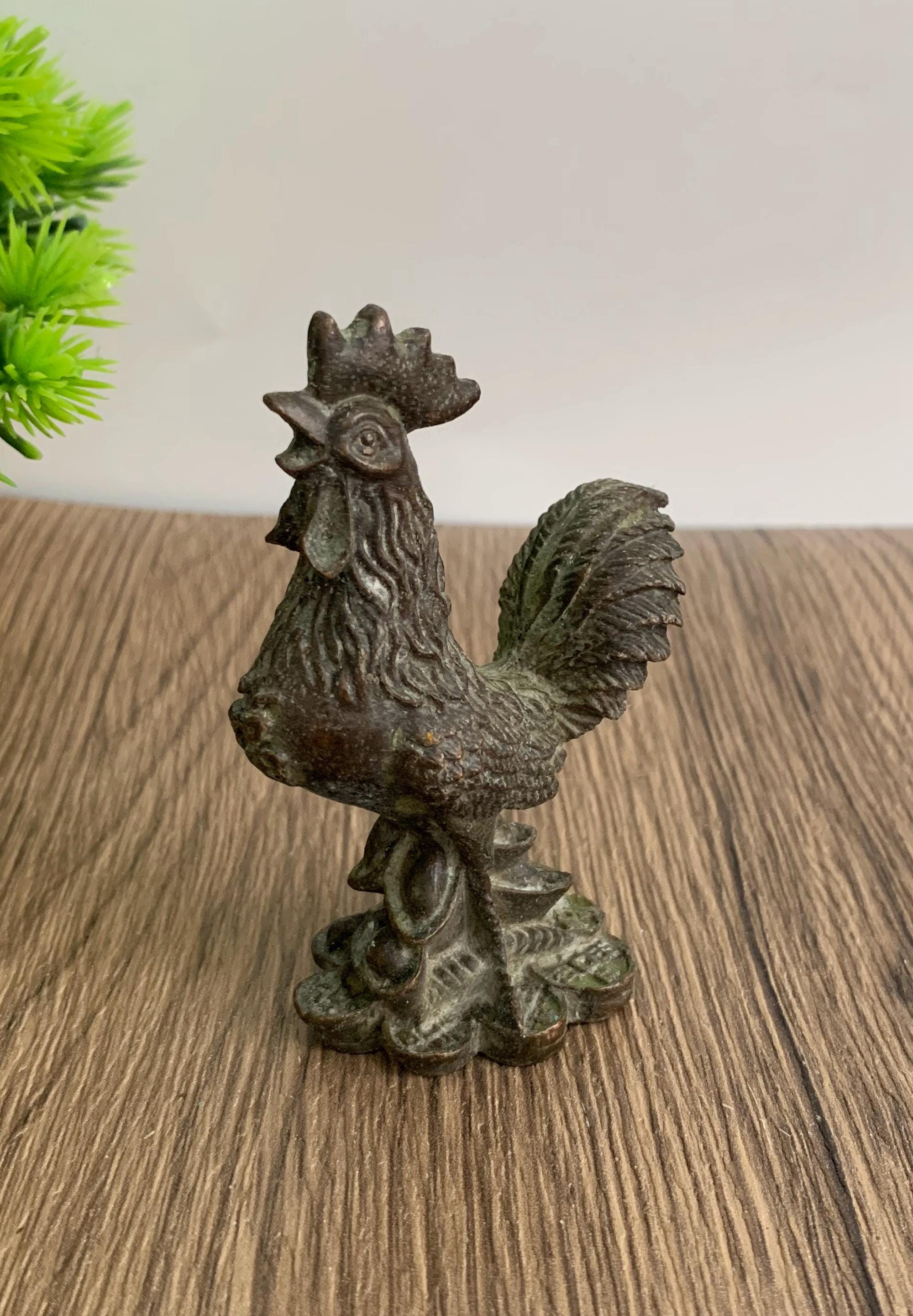 ブロンズ彫刻の鶏像 - ホームデコレーション - Etsy 日本