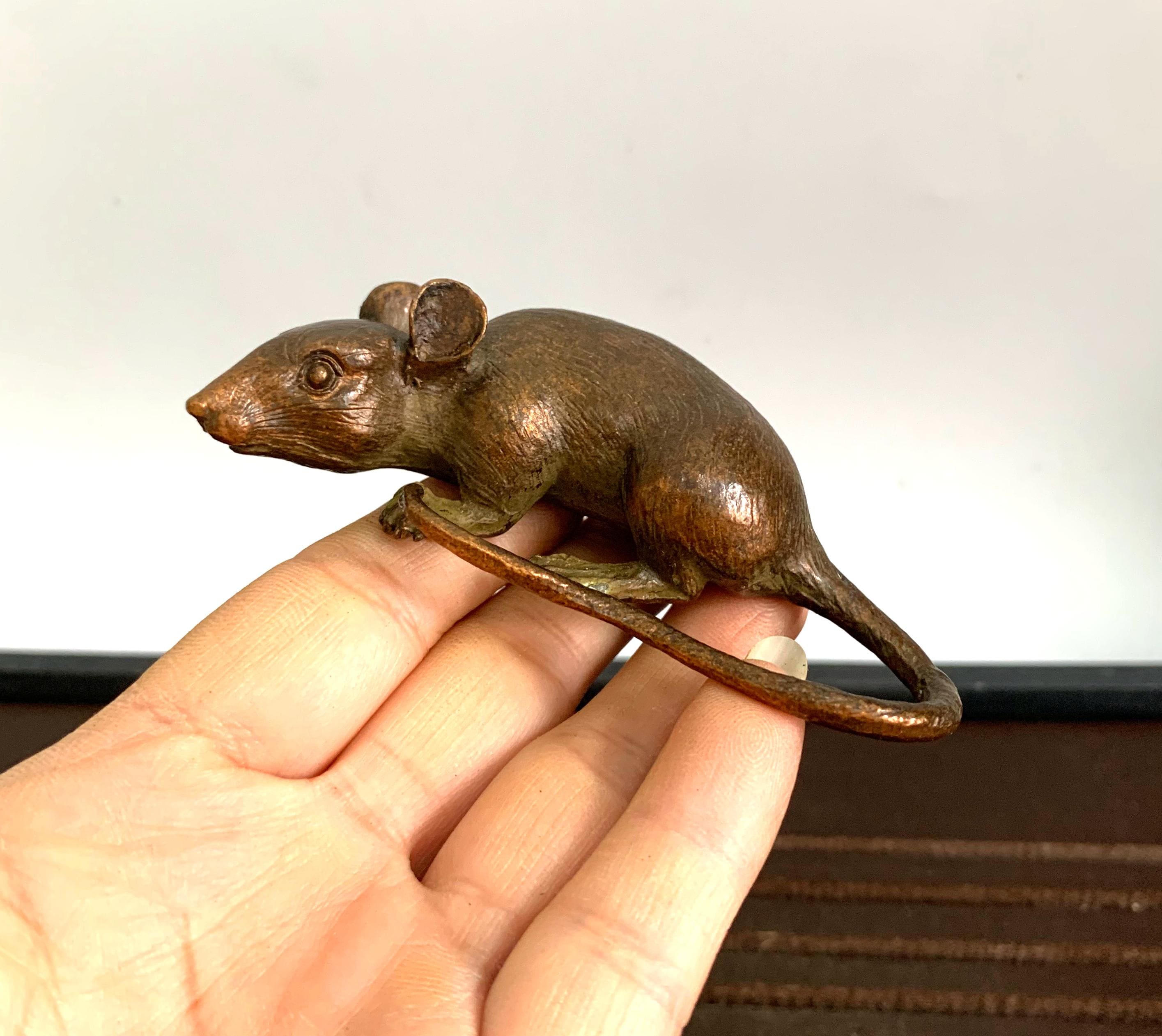 Bronze Carved Mouse Statue. Home Decoration - Etsy