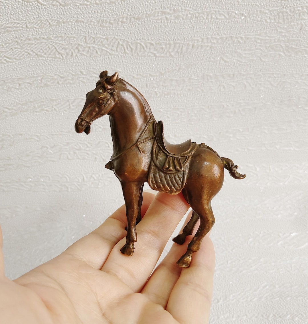 Vintage Bronze Carved Horse Statue. Home Decoration & Feng Shui