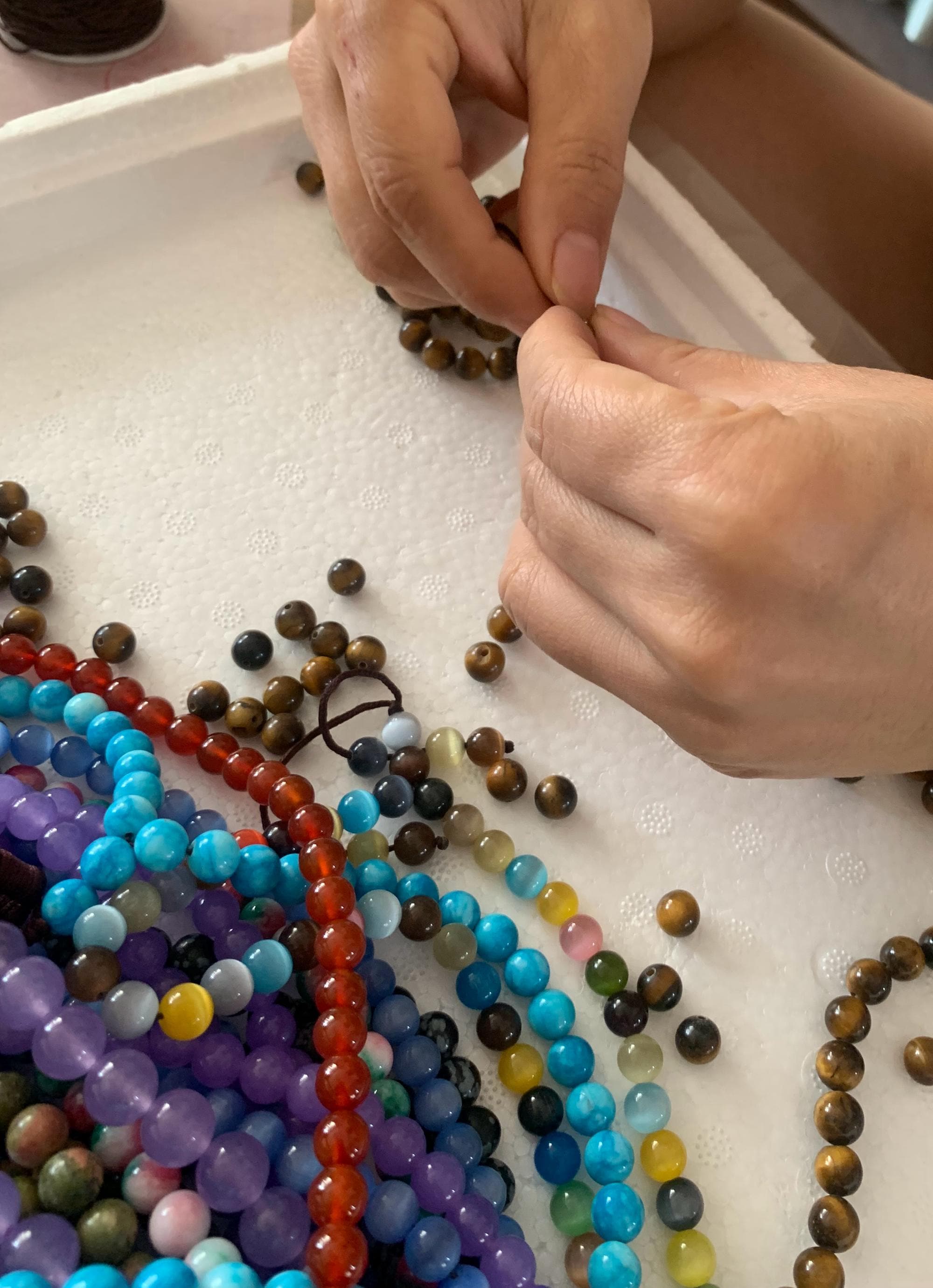 タイガーアイ宝石108玉ネックレス：手作りの仏教数珠 - Etsy 日本