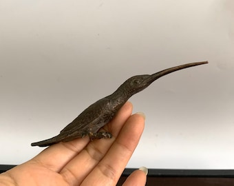 ヴィンテージ 鋳造ブロンズ ペンギン彫刻 ロストワックス技法