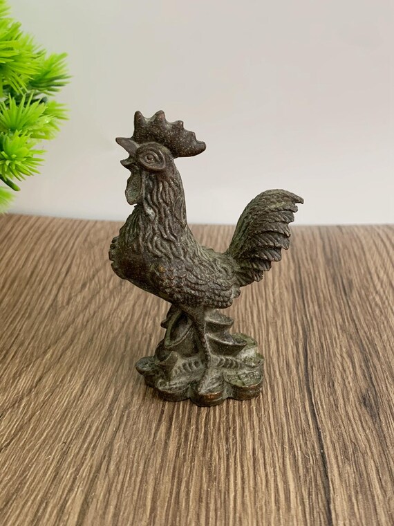 ブロンズ彫刻の鶏像 - ホームデコレーション - Etsy 日本
