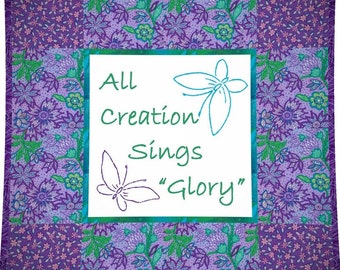 GLORY --- Hand Embroidery E-Pattern Printable Download Pdf Diy Free Shipping Simple Purple White Blue Green Easy to Do Christian Home Decor