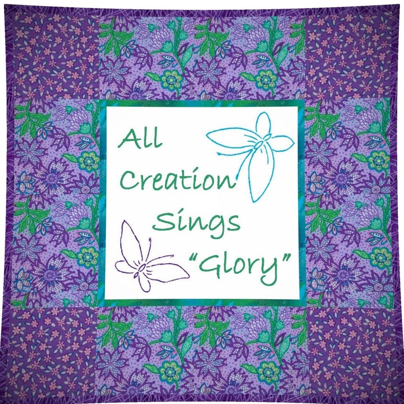 GLORY Broderie à la main E-Pattern Imprimable Télécharger Pdf Diy Livraison gratuite Simple Violet Blanc Bleu Vert Facile à faire Christian Home Decor image 1