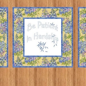 BE JOYFUL Hand Embroidery E-Pattern Printable Download Pdf Diy Simple Free Shipping Easy to Do Blue White Bluework Christian Home Decor image 1