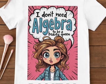 Funny Girl SVG: Beauty Queen Cartoon Quote (Digital Download)