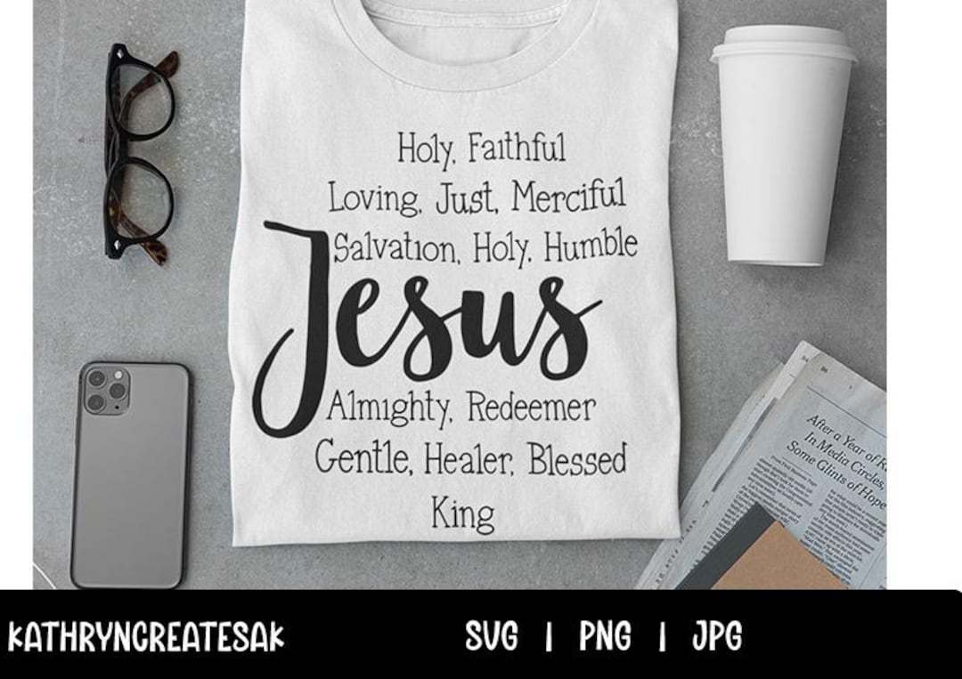 Jesus Word Art SVG PNG Jpg – Christian Typography Design, Faith Quote ...