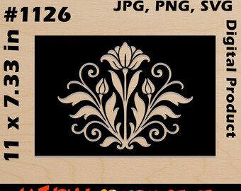 Szablon kwiatowy w stylu secesyjnym SVG: Wzór kwiatowy w stylu vintage (pobranie cyfrowe)