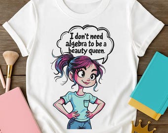 Funny Girl SVG: Beauty Queen Cartoon Quote (Digital Download)