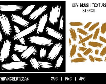 Dry Brush Texture Stencil SVG PNG JpG– Digital DownloadBold Brushstroke Background for Mixed Media Gelli Printing Scrapbooking Craft Project