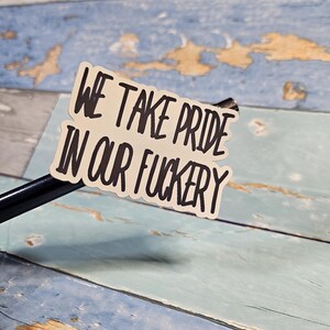 We Take Pride Aufkleber - Lustiger Swear-Vinyl-Aufkleber - Snarky Chaos-Zitat - Hot Mess-Kollektion