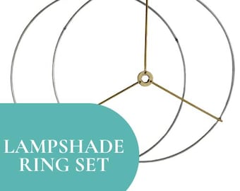 12" thru 16" Lampshade Ring Set – Top and Bottom Lampshade Hoops for DIY Lampshades, 12 Inch a 14 Inch 16 inch Lamp Shade Rings