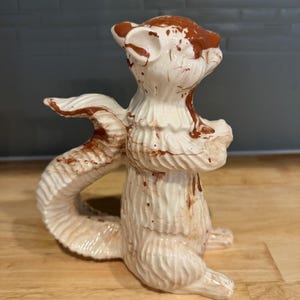 Scoiattolo in ceramica vintage - Smalto a goccia USA - Statuetta kitsch di metà secolo