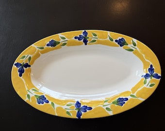 Dansk St Tropez Platter- Portugal Hand Painted Oval Serving Dish