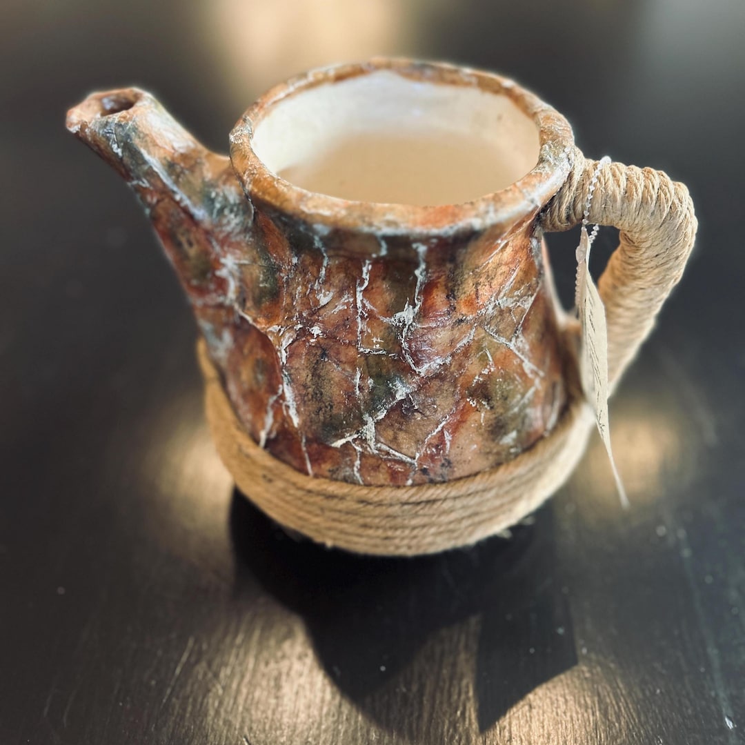 Bone Inlay Rice Pitcher Primitive Recycled Art Pitcher Sculpture – Primitive Bark Texture, Eco Art - Etsy