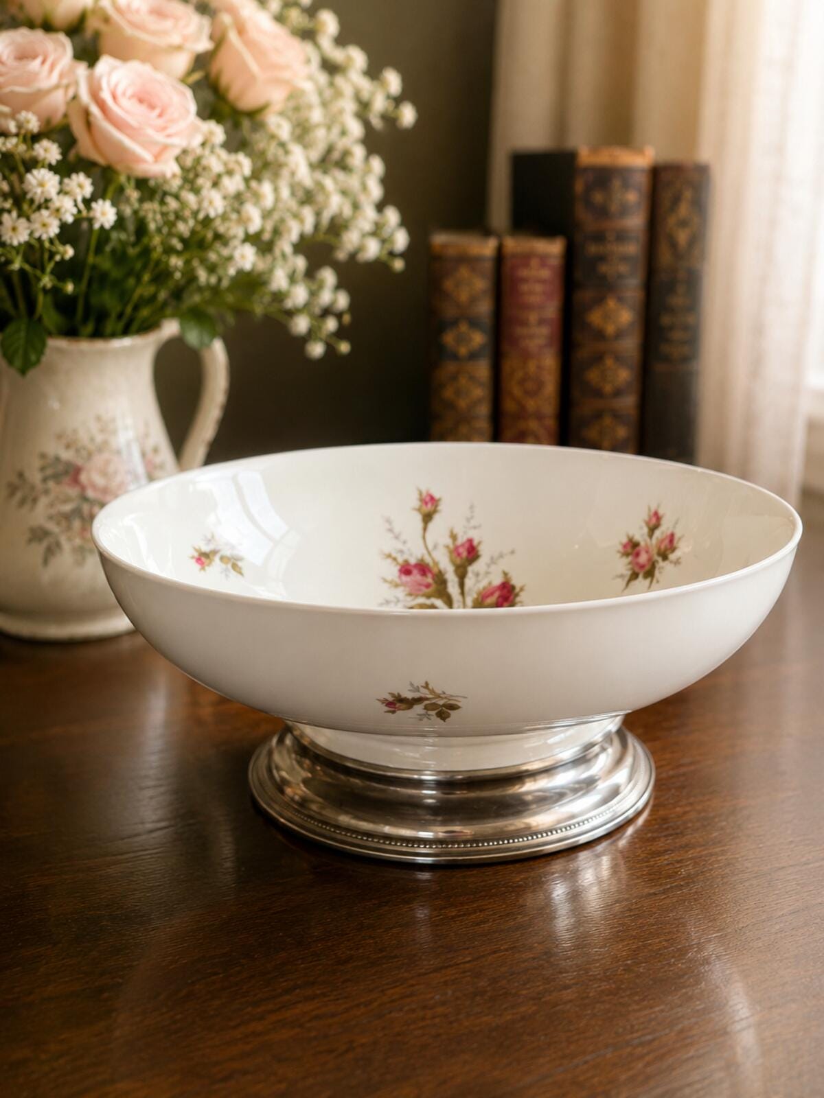 Silver Plated Rose Bowl - Etsy