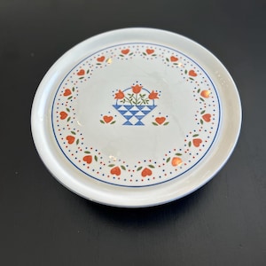Vintage R.B. Bernarda Cake Stand: 1970s Portuguese Ceramic Folk Art