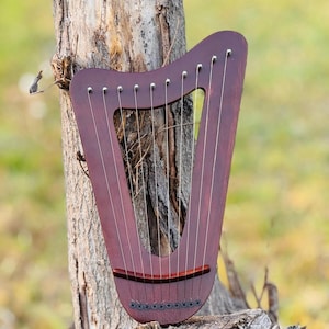 10-String Triangle Lyre Harp – Handcrafted Rosewood Musical Instrument with Metal Strings & Free Extras – Ideal Gift for Musicians
