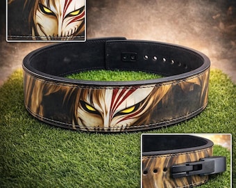Cintura a leva in pelle personalizzata ispirata agli anime – Cintura per sollevamento pesi per powerlifting e allenamento in palestra