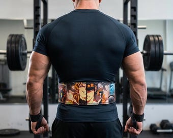 Maßgeschneiderter Anime Lederheber Gürtel - Kraftdreikampf, Gewichtheben & Unterstützung für das Fitnessstudio