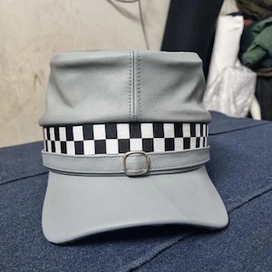 Handmade Genuine Leather Civil War Kepi Cap – Vintage Military Style Officer Hat – All Sizes Available – Unique Gift for Him
