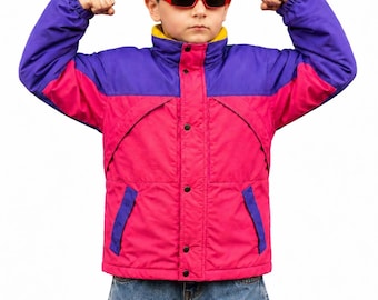 90s Retro Colorblock Windbreaker | Oliver Tree Inspired Rave Jacket For Kids
