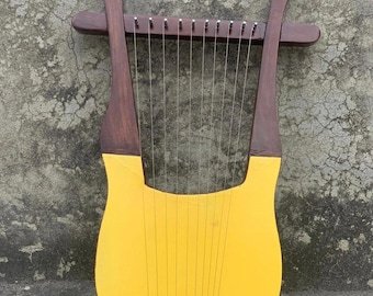 Handcrafted Rosewood Lyre Harp: 10-String Musical Instrument with Bag