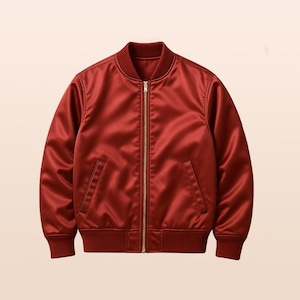 Retro satinbasebolljacka – Klassisk glänsande bomberjacka, lätta streetwear-ytterkläder