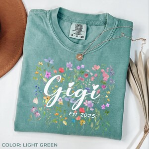 Personalized Nana Shirt with Year, Grandma Shirt, Floral Nana T-Shirt, Grandma Nana Gigi Mother&#39;s Day Shirt, Nana Tee, Nana Gifts