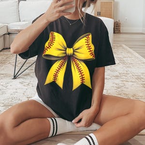 Softball Shirt,Coquette Softball Tshirt,Softball Bow Shirt,Softball Mom Shirt,Game Day Shirt,Fall Sports Gift T20