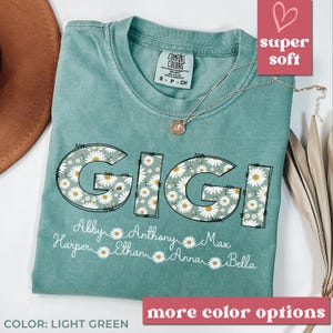 Custom Comfort Colors® Gigi,Grandma Shirt,Mothers Day Gift,Gift for Grandmother,Nana Tee,Grandma Est Date Tshirt,Mommy Shirt,Mimi Shirt F73k