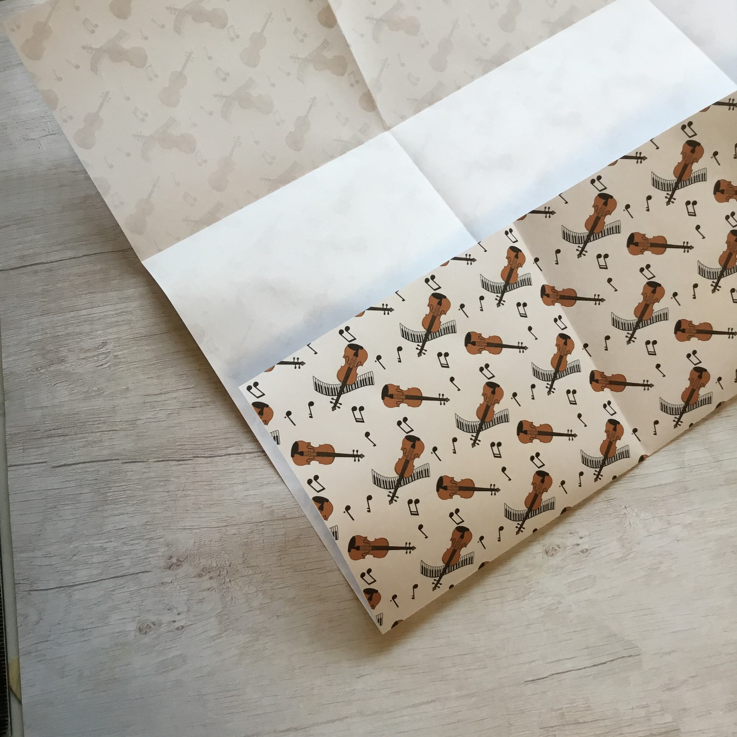 Fiddle or Violin Wrapping Paper Music Lover's Gift Wrap Etsy