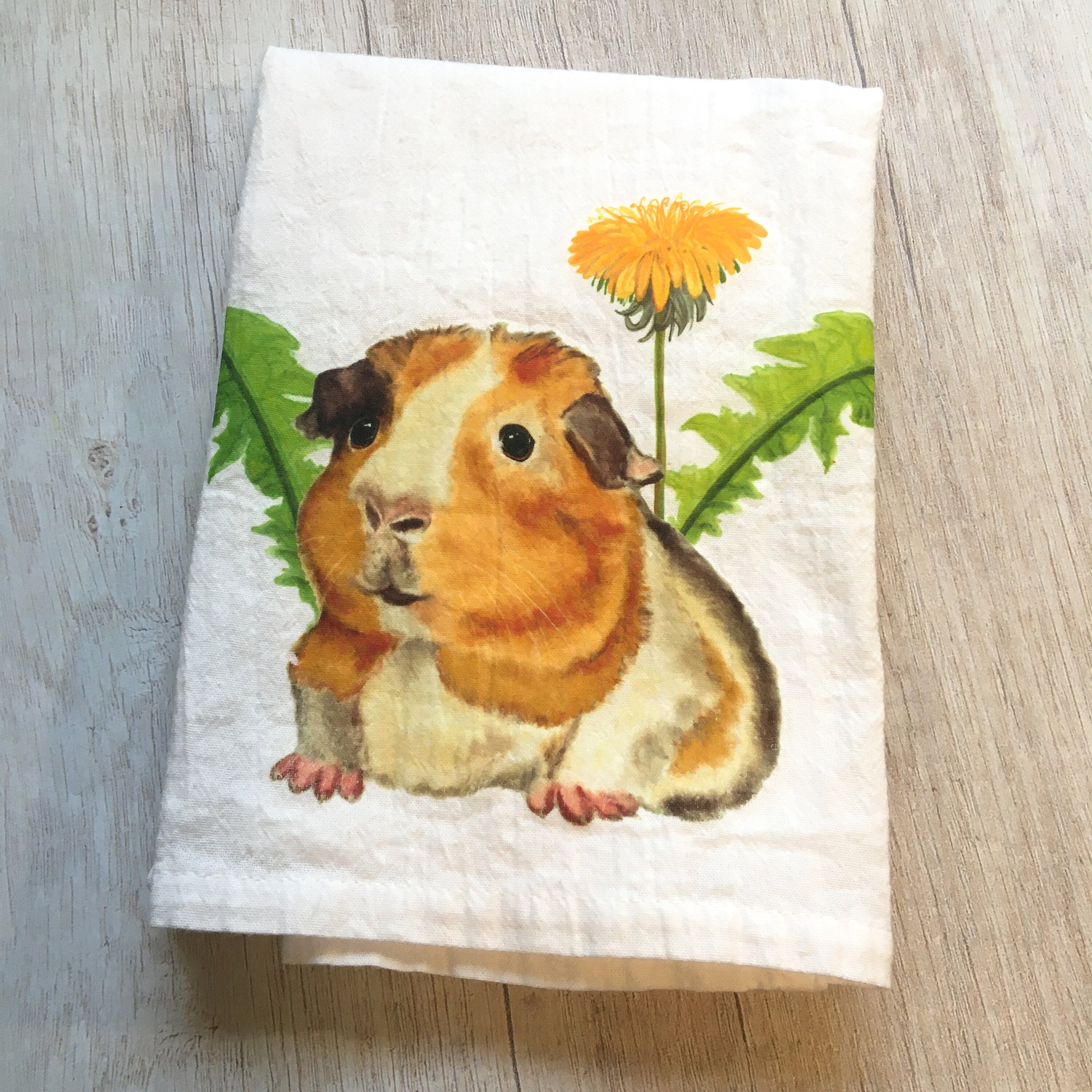 Guinea Pig Tea Towel Flour Sack Kitchen Towel Cute Kitchen Etsy