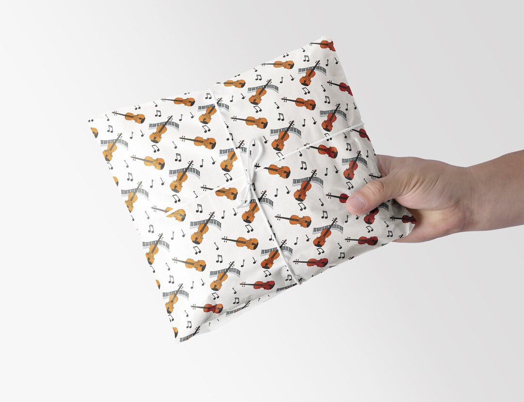 Fiddle or Violin Wrapping Paper Music Lover's Gift Wrap Etsy