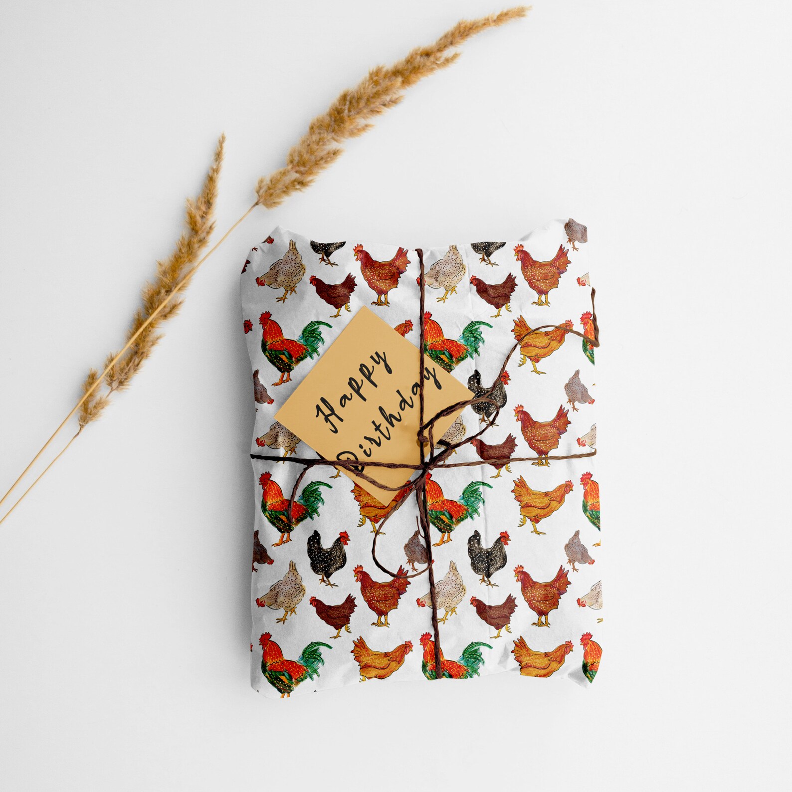 Chickens and Rooster Wrapping Paper Gift Wrap for Chicken Etsy