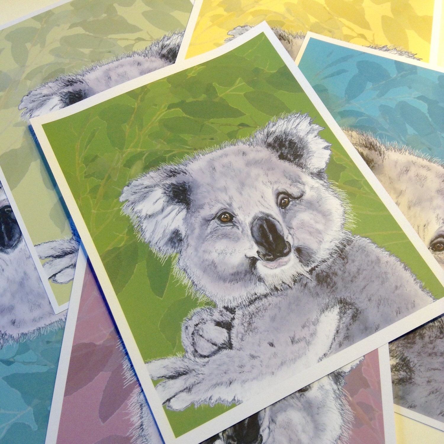 Koala Bear Print 8.5x11 Australische Dierenkunst Eucalyptus Etsy