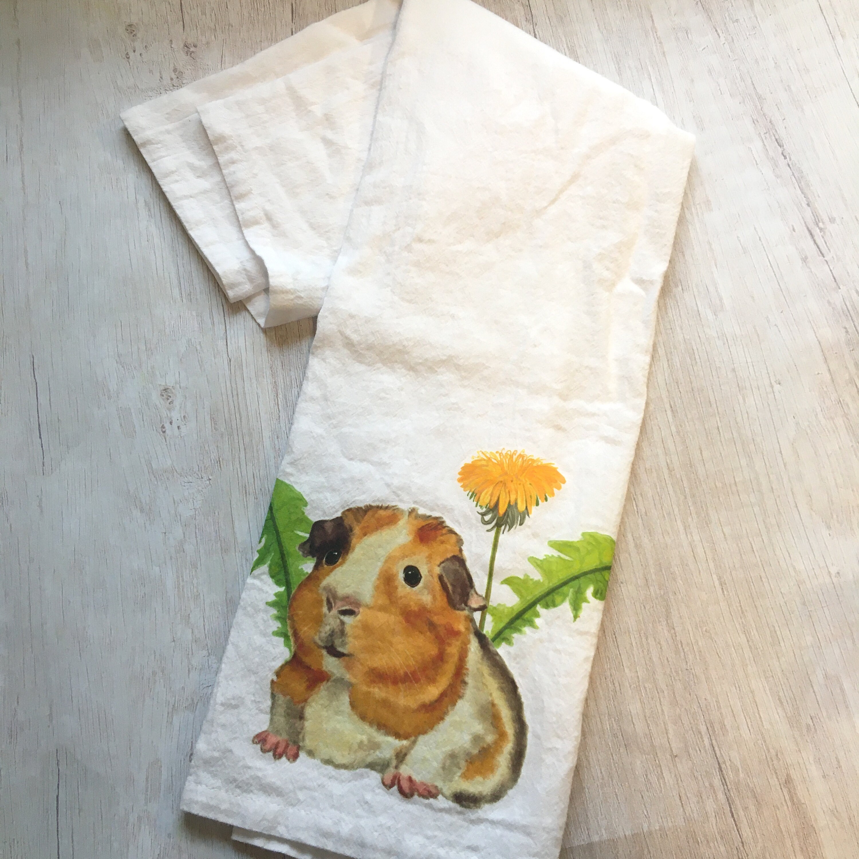 Guinea Pig Tea Towel Flour Sack Kitchen Towel Cute Kitchen Etsy