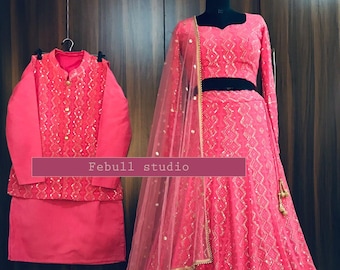 Pink Lucknowi Chikankari Lehenga: Party Wedding Wear
