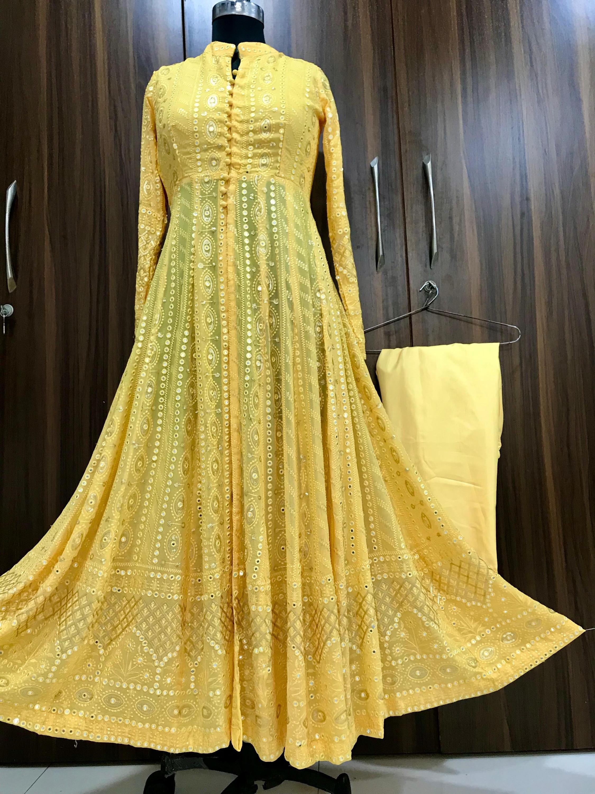 chinese dress ladies Buy Chikan Kaari Frock Stitched Online Pakistan – ZAUK STORE main image 0