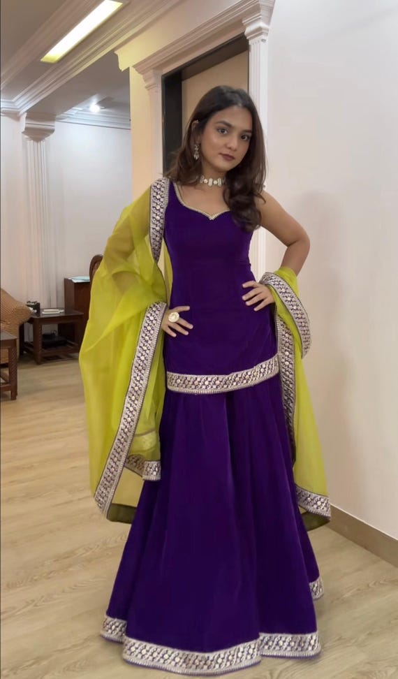women sharara dress party wear Sharara Suit Styles For Party Wear