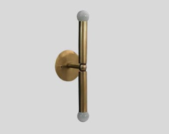 Wall Light Sconce Mid Century Cylindrical Raw Brass Finish Italian- Fixtures - Bedroom Lights - Vanity Lamps Light Fixture