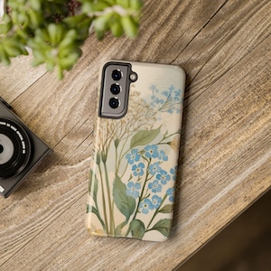 Vintage style Forget Me Nots and Baby breath flowers for phone case.