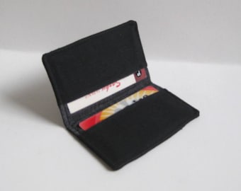 Business Card Holder. Credit Card Holder. Transit Card Holder. Bus Pass Holder. ID Card Holder. Mens Card Holder - Black with Gray Lining