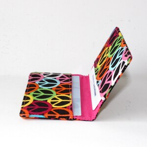 Business Card Holder. Credit Card Holder. Transit Card Holder. Bus Pass Holder. ID Card Holder with Colorful Peace Signs image 5