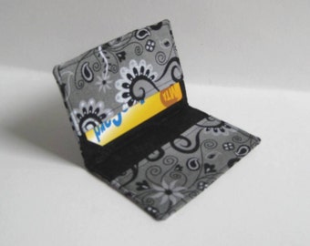 Business Card Holder. Credit Card Holder. Transit Card Holder. Bus Pass Holder. ID Card Holder - Gray with Black and Silver Swirls