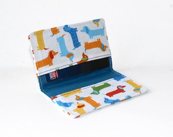 Business Card Holder. Credit Card Holder. Transit Card Holder. Bus Pass Holder. Dog Card Holder  - Colorful Doxies, Dachshunds, Wiener Dogs