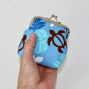 Honu Turtle Coin Purse: Blue Hawaiian Change Pouch